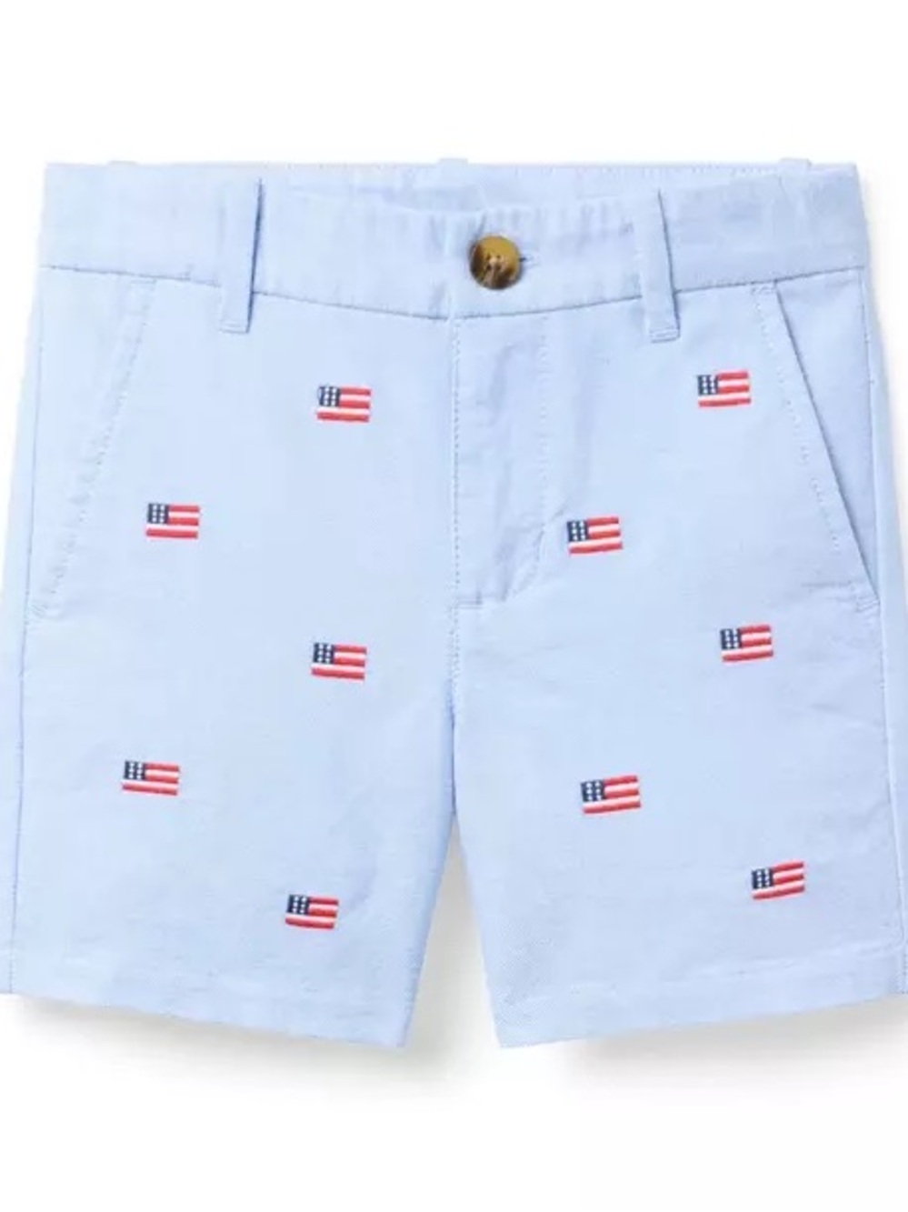 Janie and Jack Embroidered Flag Oxford Short